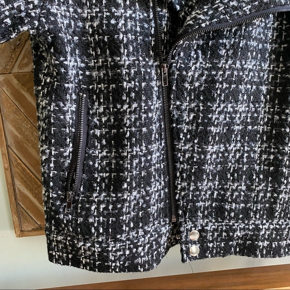 NWOT Forever 21 Tweed Moro Jacket Mono Plaid - Picture 3 of 4